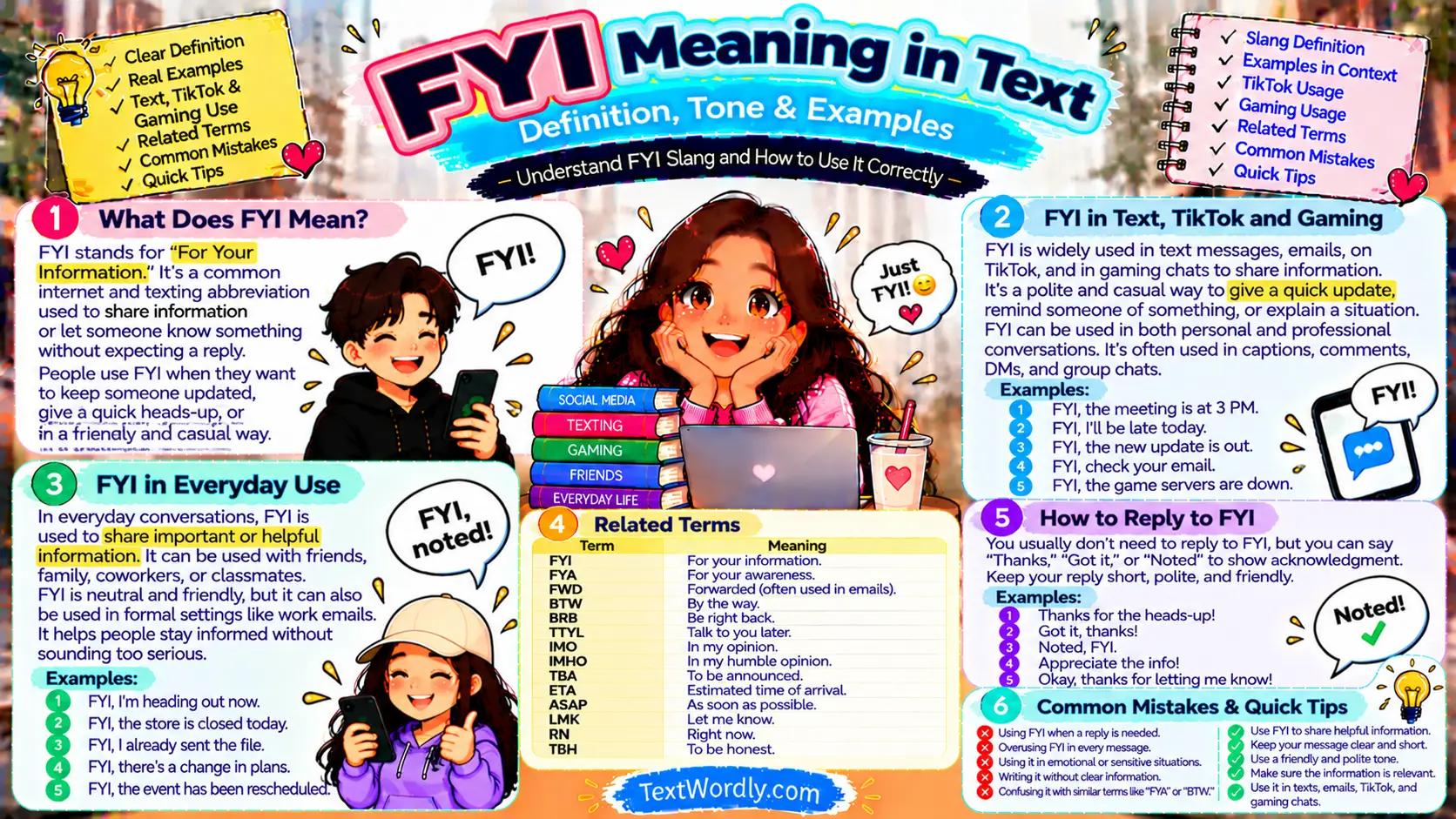 FYI Meaning in Text: Definition, Tone & Examples