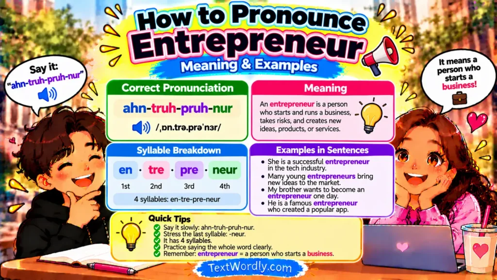 How to Pronounce Entrepreneur: Meaning & Examples