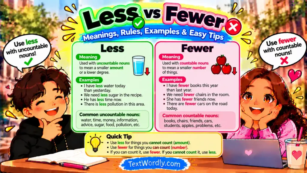 Less vs Fewer: What's the Difference? Rules & Examples