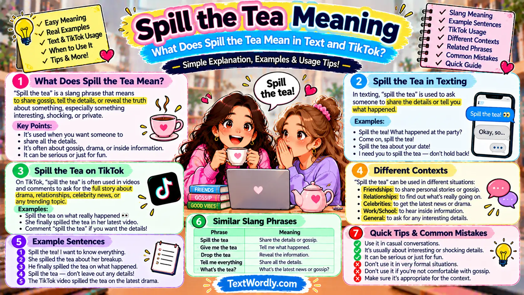Spill the Tea Meaning Slang: What Does Spill the Tea Mean in Text and TikTok?